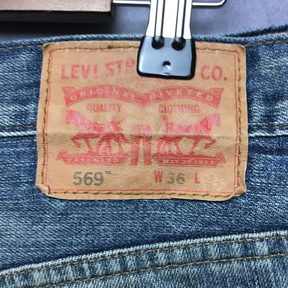 Levis 569 Mens Denim Shorts size 36 Relaxed Straight Fit Blue Jean 100% Cotton - Picture 4 of 11